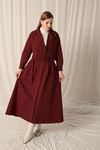 Torino Fabric Women's Burgundy Skirt Suit