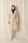 Cashmere Fabric Women's Beige Coat