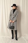 Cashmere Fabric Women's Grey Coat