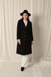 Cashmere Fabric Women's Black Coat