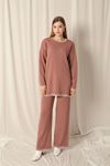 Knitwear Fabric Women's Rose Dusty Suit