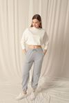 Two Yarn Fabric Elastic Leg Women's Gray Tracksuit