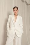 Atlas Fabric Oversize Women's White Jacket