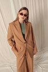 Atlas Fabric Oversize Women's Tan Jacket