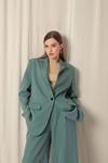 Atlas Fabric Women's Oversize Green Jacket