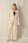 Atlas Fabric Oversize Women's Beige Jacket