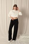 Double Yarn Fabric Women's Black Tracksuit