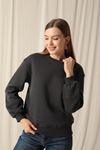 Three Thread Fabric Zero Collar Women's Anthracite Sweat