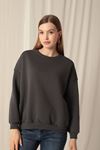 Three Thread Fabric Zero Collar Women's Anthracite Sweat