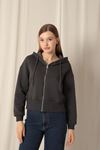 Hooded Short Anthracite Sweat