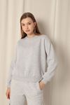 Three Thread Fabric Basic Women's Gray Sweat