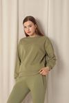 Three Thread Fabric Basic Women's Khaki Sweat