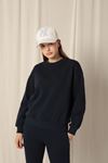 Three Thread Fabric Basic Women's Navy Blue Sweat