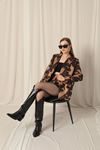 Suede Patterned Women's Brown Suit