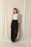 Atlas Fabric Palazzo Women's Black Trousers