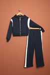 Three Thread Fabric Women's Navy Blue Suit