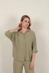 Buttoned Women's Shirt-Khaki