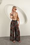 Ethnic Pattern Women's Trousers-Coffee