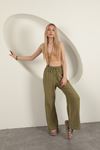 Wide Leg Women's Trousers-Khaki