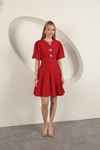 Oyster Buckle Dress-Red