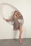 Chiffon Fabric Mini Dress-Mink