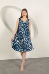 Viscose Fabric Patterned Dress-Indigo