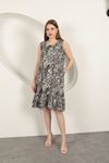 Viscose Patterned Dress-Black