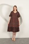 Viscose Fabric Ethnic Dress-Burgundy