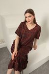 Viscose Fabric Ethnic Dress-Red