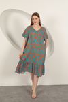 Viscose Fabric Patterned Dress-Orange