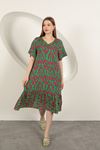 Viscose Fabric Patterned Dress-Fuchsia