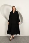 Viscose Fabric Plain Dress-Black