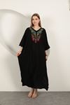 Viscose Fabric Embroidered Dress-Black