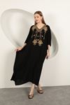 Viscose Fabric Embroidered Dress-Black